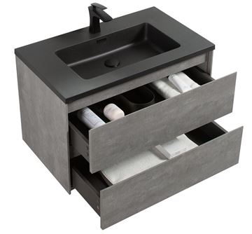 Picture of Enzo CONCRETE bathroom cabinet SET 800 mm L, BLACK basin and 2 drawers, FREE delivery to JHB- Pretoria