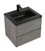 Picture of Enzo Concrete bathroom cabinet SET 600 mm L with BLACK basin and 2 drawers, FREE delivery to JHB/ PRETORIA