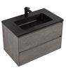Picture of Enzo CONCRETE bathroom cabinet SET 800 mm L, BLACK basin and 2 drawers, DELIVERED to MAIN cities