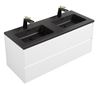 Picture of Enzo White Double bathroom cabinet SET 1200 mm L with BLACK basins, 2 soft closing drawers, FREE delivery to JHB and Pretoria
