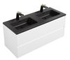 Picture of Enzo White Double bathroom cabinet SET 1200 mm L with BLACK basins, 2 drawers DELIVERED to MAIN cities