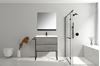 Picture of Urban CONCRETE bathroom cabinet 800 mm L, 2 drawers, WHITE basin, metal towel rail and legs, FREE Delivery to JHB and Pretoria