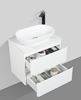 Picture of Santorini Bathroom cabinet 600 mm,  2 drawers, Calacatta style countertop, BLACK basin, DELIVERED to MAIN Cities