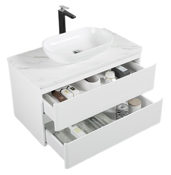 Picture of Santorini 900 mm L Bathroom cabinet, 2 drawers, Calacatta style countertop and WHITE basin, FREE delivery to JHB and PRETORIA