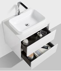 Picture of Madrid 600 mm WHITE cabinet SET, 2 drawers, Quartz stone countertop, basin, DELIVERED to MAIN Cities