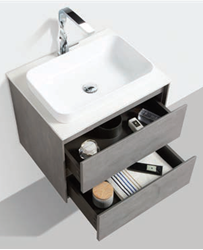 Picture of Madrid 600 mm CONCRETE cabinet SET, drawers, Quartz stone countertop, basin, DELIVERED to MAIN Cities