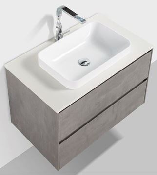 Picture of Madrid 800 mm CONCRETE cabinet SET, 2 drawers, Quartz stone countertop, basin, DELIVERED TO MAIN Cities