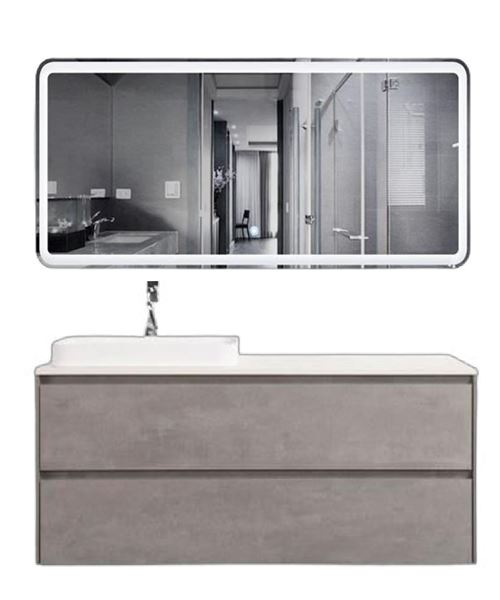 Picture of Madrid 1200 mm CONCRETE cabinet SET, 2 drawers, Quartz stone countertop, basin, DELIVERED to MAIN Cities