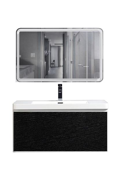 Picture of Milan BLACK and WHITE Bathroom cabinet SET 900 mm L, 1 drawer, DELIVERED to MAIN Cities