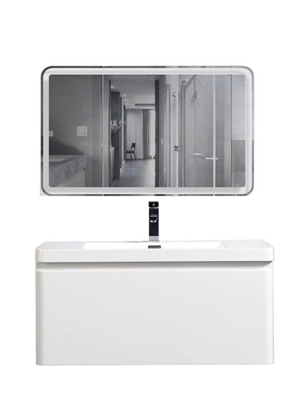 Picture of Milan WHITE Gloss Bathroom cabinet SET 900 mm L, 1 drawer, DELIVERED to MAIN Cities
