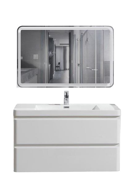 Picture of Milan WHITE 900 mm L Bathroom cabinet SET, 2 drawers, Delivered to MAIN Cities