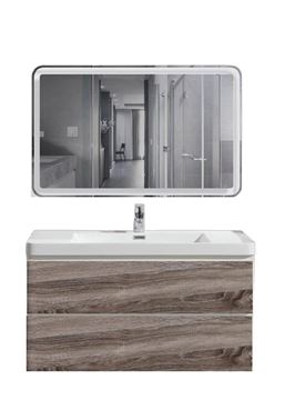 Picture of Milan SILVER OAK and WHITE 900 mm L Bathroom cabinet SET, 2 drawers, Delivered to MAIN Cities