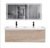 Picture of Milan WHITE OAK and WHITE double bathroom cabinet SET 1200 mm L, 1 drawer, FREE delivery to JHB and Pretoria