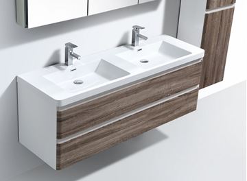 Picture of Milan SILVER OAK and WHITE double bathroom cabinet SET 1200 mm L, 2 drawers, FREE delivery to JHB and Pretoria 