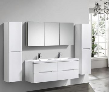 Picture of Venice WHITE double bathroom cabinet SET 1500 mm L, 4 drawers, DELIVERED to MAIN cities