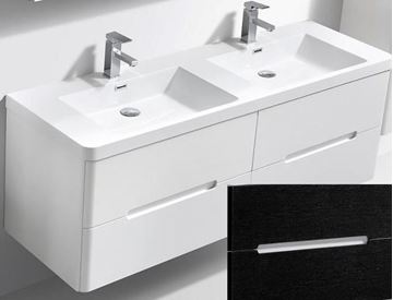 Picture of Venice BLACK and White double bathroom cabinet SET 1500 mm L, 4 drawers, DELIVERED to MAIN cities