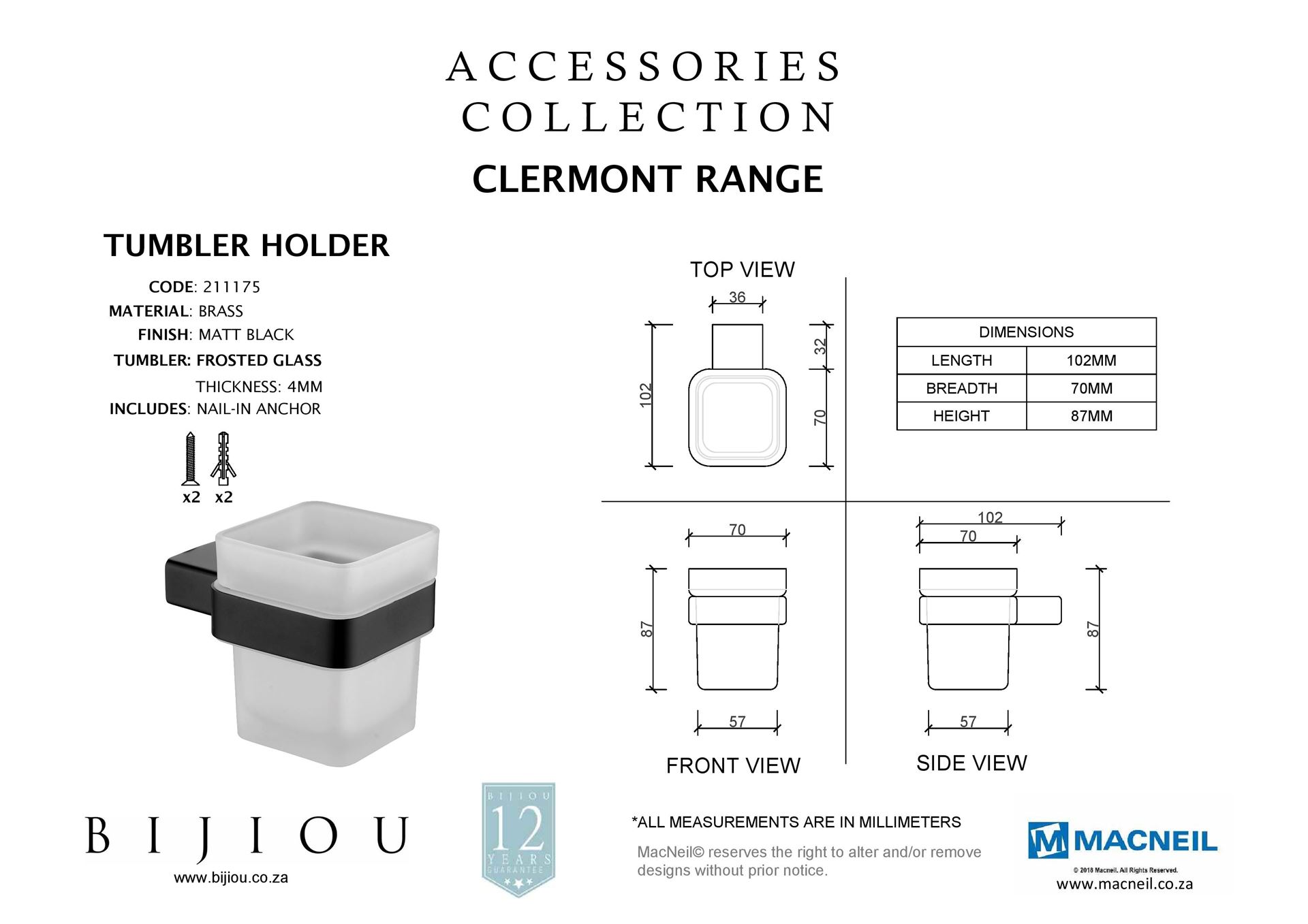 Cape Town COMBO Deal MONT BLANC French Style BLACK Walk In Shower