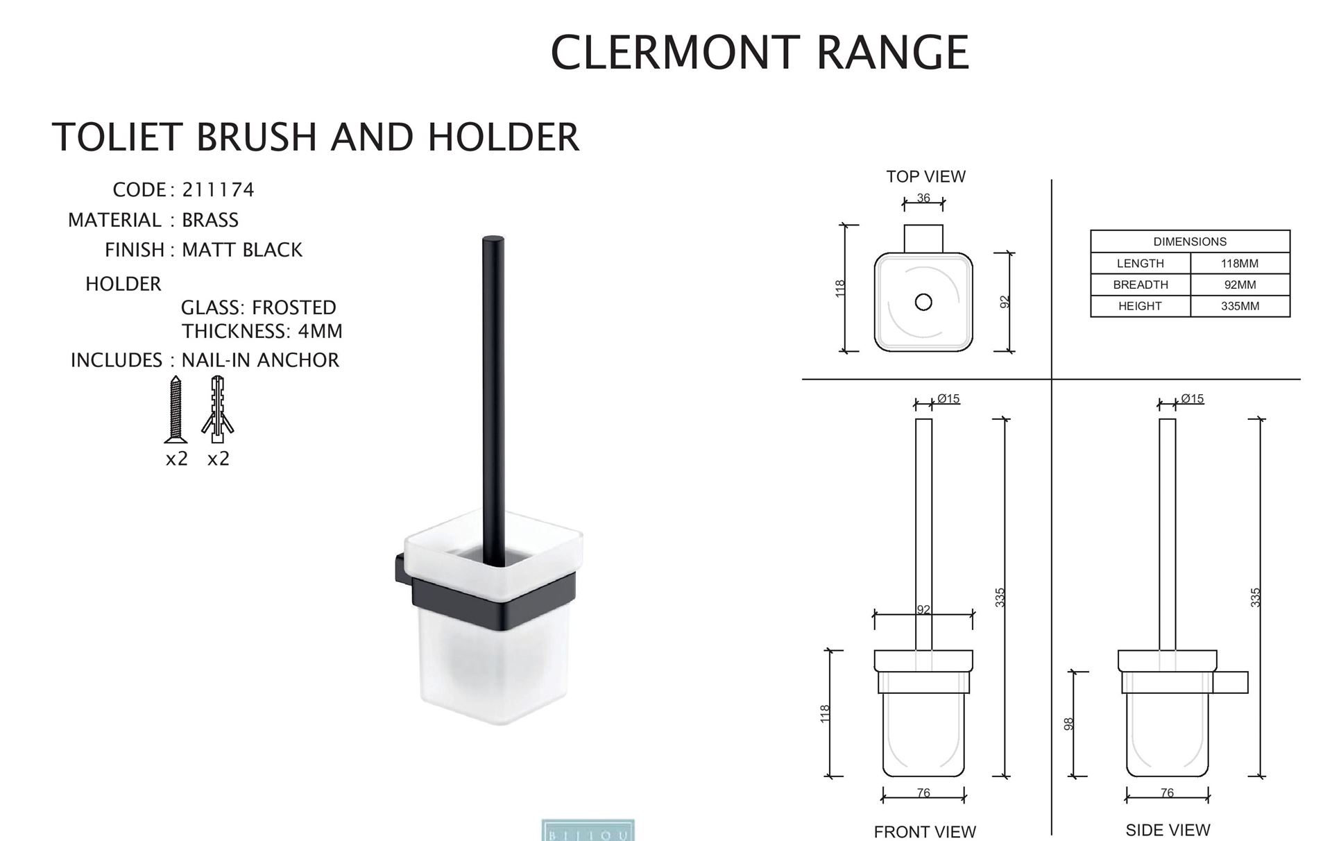 Cape Town COMBO Deal MONT BLANC French Style BLACK Walk In Shower