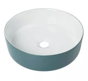 Picture of Bijiou Senseulle PICTO BLUE freestanding round basin 360 mm dia Vitreous China