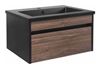 Picture of Cape Town  Sale Bijiou Vague Noire Walnut Bathroom Cabinet with BLACK basin and Black sides, 600 mm L 