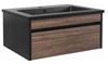 Picture of Cape Town Sale Bijiou Vague Noire Walnut Bathroom Cabinet with BLACK basin and Black sides, 800 mm L 