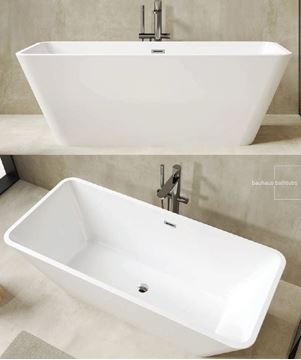 Picture of CUBIC Freestanding Seamless Acrylic bath, 1680 x 750 X 580 mm H, DELIVERED to MAIN cities