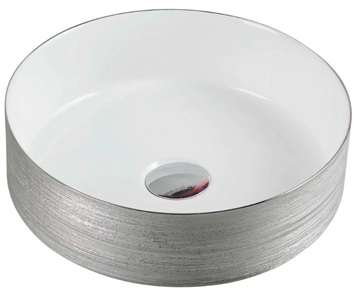 Picture of Sianna SILVER and white Round Vitreous China Basin 355 mm diameter
