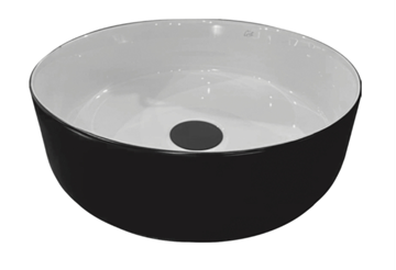Picture of Sianna BLACK and white Round Vitreous China Basin 355 mm diameter