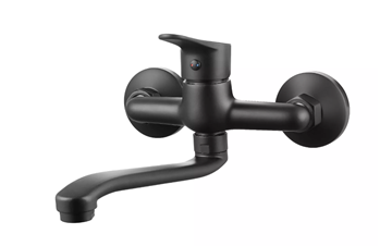 Picture of Quartz BLACK Kitchen sink mixer wall type 