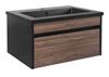 Picture of Bijiou Vague Noire Walnut Bathroom Cabinet with BLACK basin and Black sides, 600 mm L  ex Johannesburg