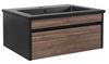 Picture of Bijiou Vague Noire Walnut Bathroom Cabinet with BLACK basin and Black sides, 800 mm L , ex Johannesburg