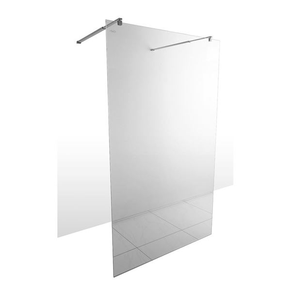 Picture of JHB Andes FREESTANDING Frameless shower screen 1200 x 2000 x 8 mm tempered glass without shower arms