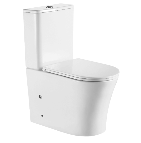 Picture of Gio Braga rimless close couple toilet with soft close toilet seat