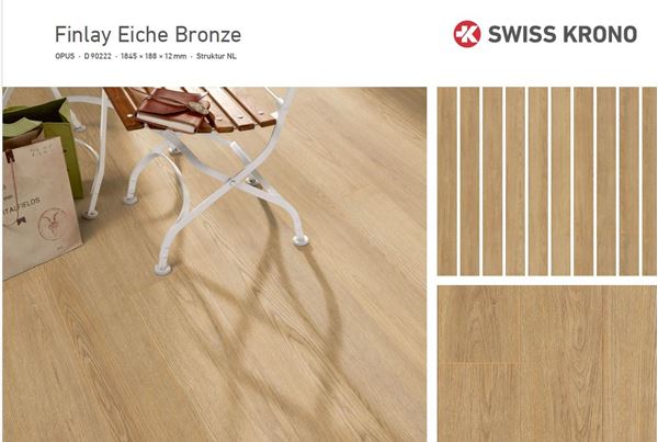 Picture of Cape Town Kronotex Laminate Flooring OPUS FINLAY BRONZE, 12 MM