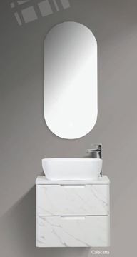 Picture of Trento bathroom cabinet SET 600 mm L Calacatta and White, White basin, 2 soft closing drawers, FREE delivery to JHB and Pretoria