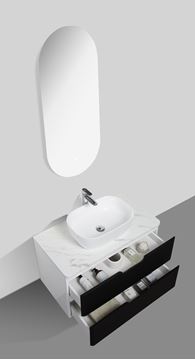Picture of Trento bathroom cabinet SET 900 mm L  Black and White, Calacatta top, 2 soft closing drawers, FREE delivery to JHB and Pretoria