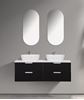 Picture of Trento double bathroom cabinet SET 1500 mm L, BLACK and White, Calacatta countertop, 2 basins and 4 drawers, FREE delivery to JHB and Pretoria