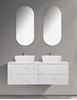 Picture of Trento double bathroom cabinet SET 1500 mm L, CALACATTA and White, Calacatta countertop, 2 basins and 4 drawers, FREE delivery to JHB and Pretoria