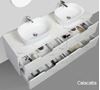 Picture of Trento double bathroom cabinet SET 1500 mm L, CALACATTA and White, Calacatta countertop, 2 basins and 4 drawers, FREE delivery to JHB and Pretoria