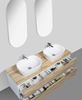 Picture of Trento double bathroom cabinet SET 1500 mm L, WHITE OAK and White, white oak countertop, 2 basins and 4 drawers, FREE delivery to JHB and Pretoria