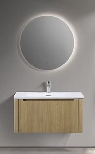 Picture of Azzaro OAK finish bathroom cabinet 800 x 480 x 425 H with 1 drawer, Fluted design all around, FREE delivery to JHB/ PRETORIA