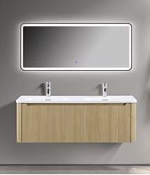 Picture of Azzaro OAK finish double bathroom cabinet 1200 x 480 x 425 H with 1 drawer, Fluted design all around, FREE delivery to JHB/ PRETORIA