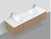 Picture of Monza OAK double bathroom cabinet 1600 mm L, Fluted design, Wave quartz composite basins, Sintered stone countertop, FREE delivery to JHB/ PTA