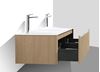 Picture of Monza OAK double bathroom cabinet 1600 mm L, Fluted design, Wave quartz composite basins, Sintered stone countertop, FREE delivery to JHB/ PTA