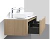 Picture of Monza OAK double bathroom cabinet 1600 mm L, Fluted design, Modena oval quartz composite basins, Sintered stone countertop, FREE delivery to JHB/ PTA