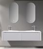 Picture of Monza WHITE double bathroom cabinet 1600 mm L, Fluted design, Wave quartz composite basins, Sintered stone countertop, FREE delivery to JHB/ PTA