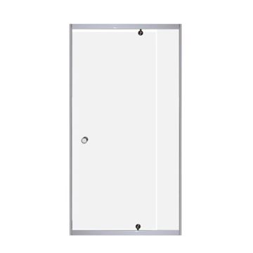 Picture of Cape Town PIVOT shower door only, 5 mm tempered glass, adjustable WHITE frame