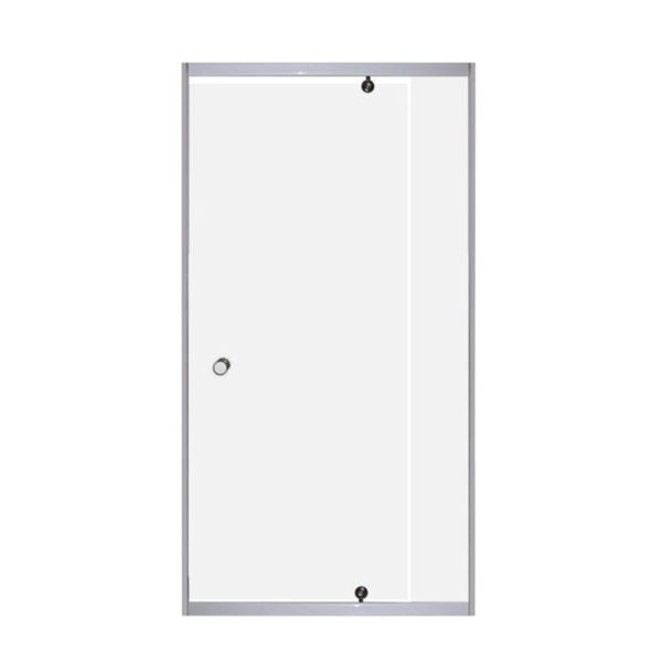 Picture of Cape Town PIVOT shower door only, 5 mm tempered glass, adjustable WHITE frame