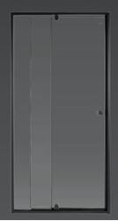 Picture of Cape Town BLACK PIVOT shower door only, 5 mm CLEAR tempered glass, adjustable BLACK frame