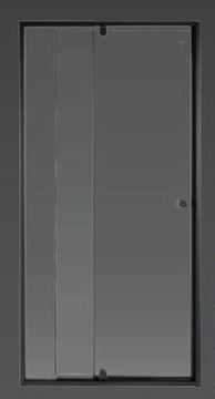 Picture of Cape Town BLACK PIVOT shower door only, 5 mm CLEAR tempered glass, adjustable BLACK frame